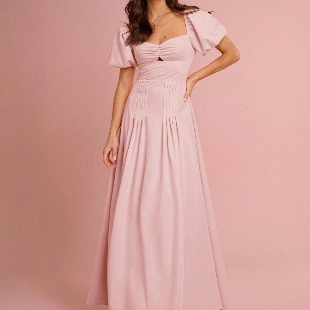 Baby Pink Elegant Women's Sweetheart Maxi Dress - Picture 5 of 6